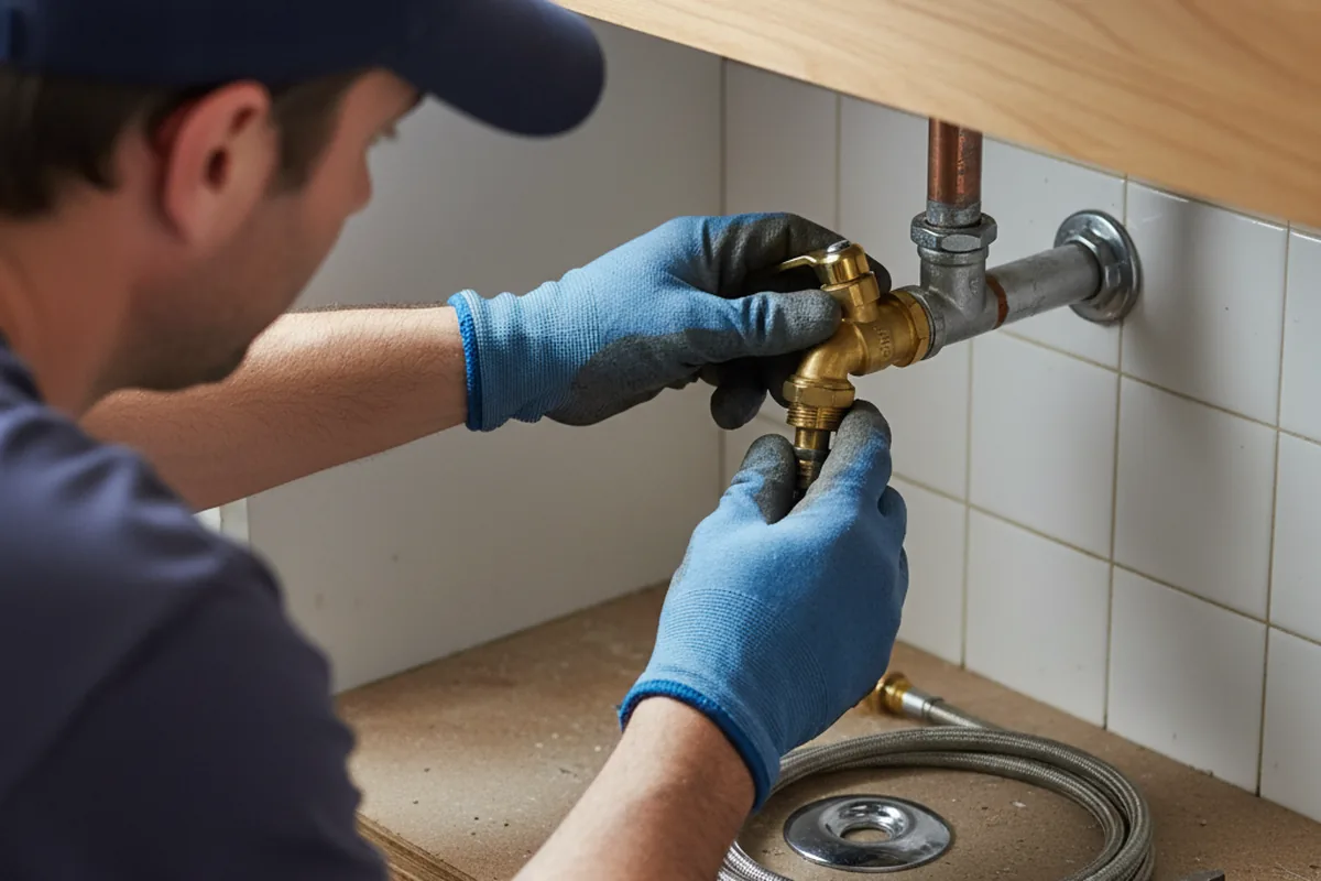 Shutoff valve and fitting work during Faucet and Fixture Repair in Washington Depot